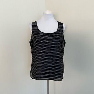 Notations Black and White Polka Dot Sleeveless Blouse